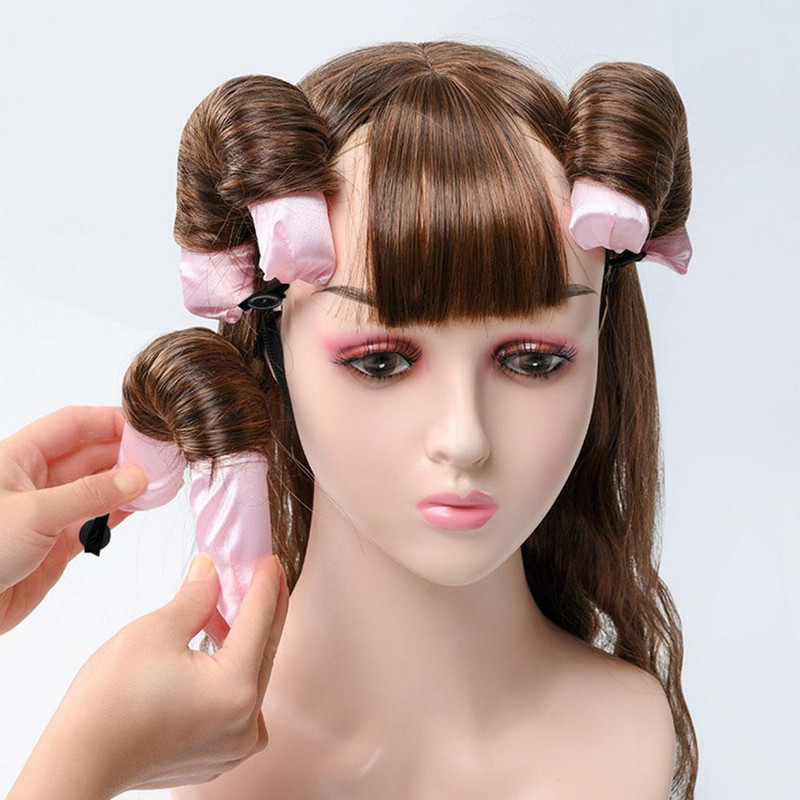 6 τμχ Μαλακό σατέν Μαξιλαράκι Ρολλά Μαλλιών Εργαλεία Sleep Hair Styling Rollers Μαλλιά για μπούκλες Magic For Women or Kids Curl Flexi Rods