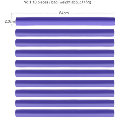 10 komada Fleksibilna šipka za uvijanje kose Uvijači za kosu Mekana pjena Bendy Twist Curls Flexi DIY valjci Alati za oblikovanje Ženski dodaci