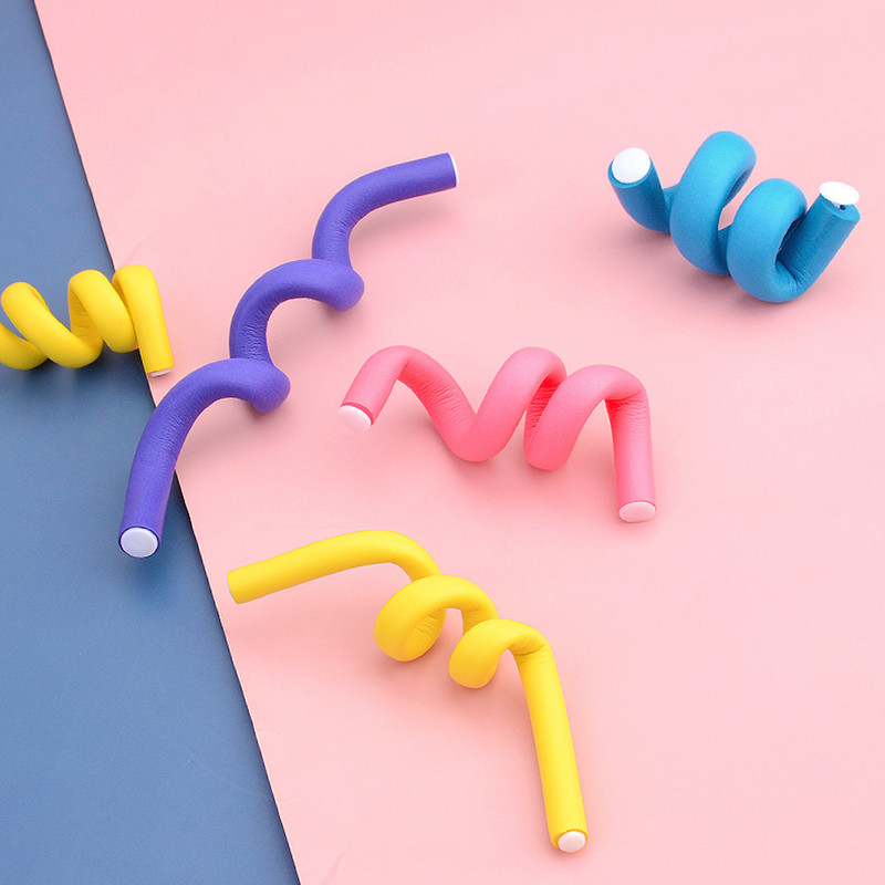 10 komada Fleksibilna šipka za uvijanje kose Uvijači za kosu Mekana pjena Bendy Twist Curls Flexi DIY valjci Alati za oblikovanje Ženski dodaci