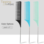 Profesionalni češalj za kosu, rep, salonski češalj za oblikovanje, šiljci od nehrđajućeg čelika, šiljati plastični češalj za skupljanje kose