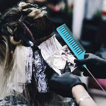 Професионален гребен за опашка за коса Salon Cut Comb Стайлинг Фризьорски гребен с шипове от неръждаема стомана Пластмасов гребен за подстригване на коса със заострена опашка