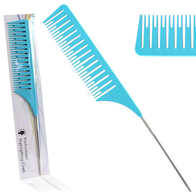 Profesionalni češalj za kosu, rep, salonski češalj za oblikovanje, šiljci od nehrđajućeg čelika, šiljati plastični češalj za skupljanje kose
