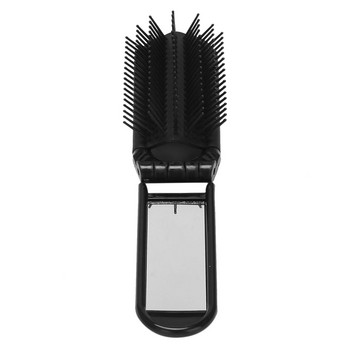 AD-Портативна сгъваема четка за коса с огледало Компактен гребен с джобен размер