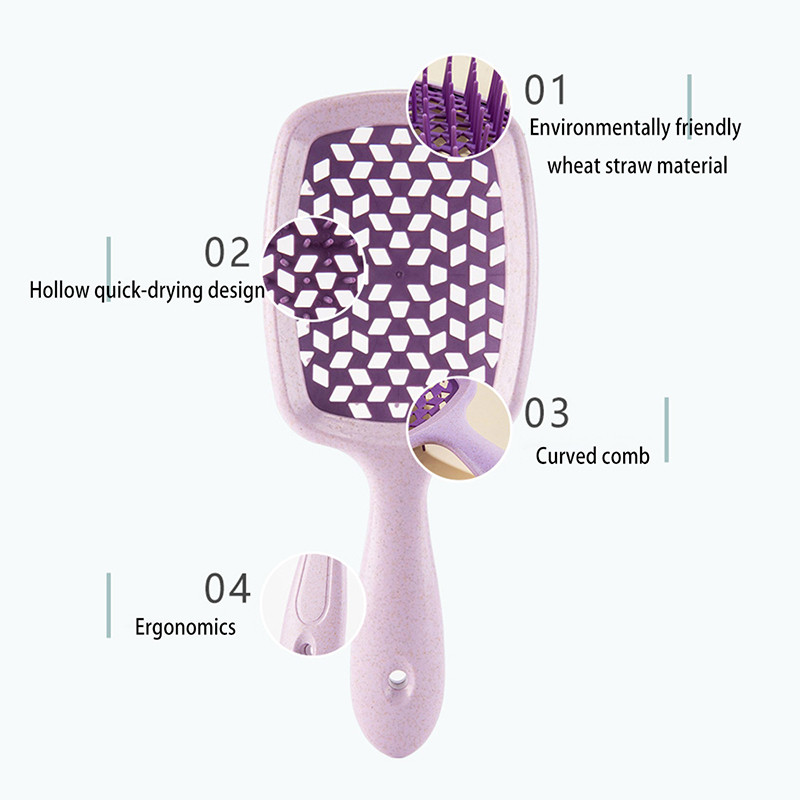 Dinți largi Pernă de aer Pieptene de păr Instrument de coafură pentru salon Perie de păr anti-statică Pieptene pentru masaj al scalpului Instrumente de coafură