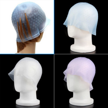 Силиконова шапка за боядисване на коса Кука Игла Професионална боя за оцветяване Комплект за многократна употреба Глазура Инструменти за боядисване Салон за красота