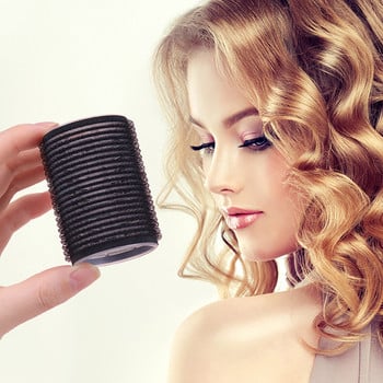 Πολλαπλών μεγεθών Μαύρα Self Grip Hair Rollers Pro Salon Hairdressing Curlers Hair Design Sticky Cling Style For DIY Hair Styling