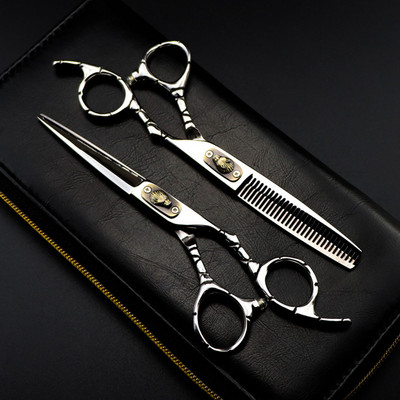 Personalizați logo-ul jp 440c oțel foarfecă de 6 inchi Foarfece de păr de lup unelte de frizer pentru tunsoare foarfece de subțiere foarfece de coafură