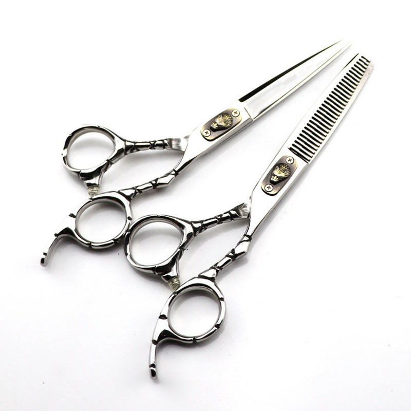 Personalizați logo-ul jp 440c oțel foarfecă de 6 inchi Foarfece de păr de lup unelte de frizer pentru tunsoare foarfece de subțiere foarfece de coafură
