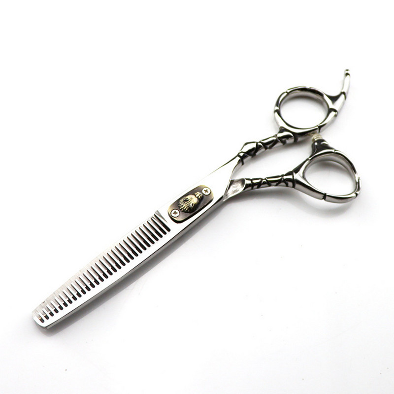 Personalizați logo-ul jp 440c oțel foarfecă de 6 inchi Foarfece de păr de lup unelte de frizer pentru tunsoare foarfece de subțiere foarfece de coafură