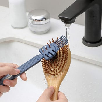Инструмент за почистване на гребен Вградена четка за коса Препарат за почистване на гребен Пластмасова дръжка За домашна употреба Бързо почиства всички излишни косми от четката за коса