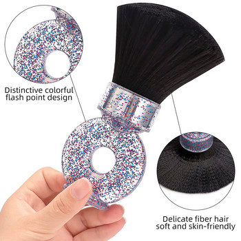 Нова мода Четка за подстригване на врата Козметичен прах за почистване на лице Фризьорски меки влакна Четка за коса Инструменти за оформяне