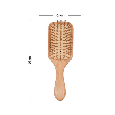 1PC Wood Comb Professional Veselīga lāpstiņa spilvens matu izkrišanai masāžas birste Matu suka Ķemme galvas āda matu kopšana Veselīga bambusa ķemme