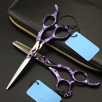 Висококачествени професионални японски 440c 6-инчови ретро лилави ножици за коса, фризьорски ножици, фризьорски ножици, фризьорски ножици