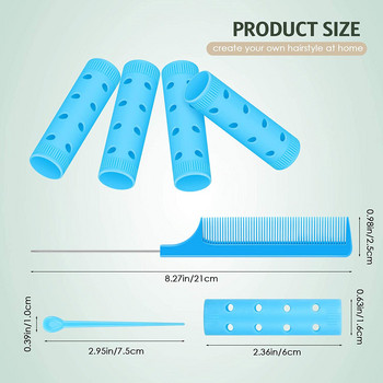 Σετ κυλίνδρων μαλλιών μικρού μεγέθους, περιλαμβάνει 28 πλαστικούς κυλίνδρους για λεία μαλλιά 0,63 ιντσών/ 1,6 cm με χτένα από ατσάλι