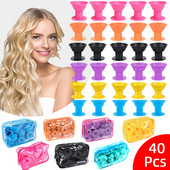 Mekani silikonski uvijači za kosu od 40 komada Čarobni uvijači za kosu s vrećicama Bez zagrijavanja Ne ozljeđuju Kosilice za kovrče Styling Djevojke Dame