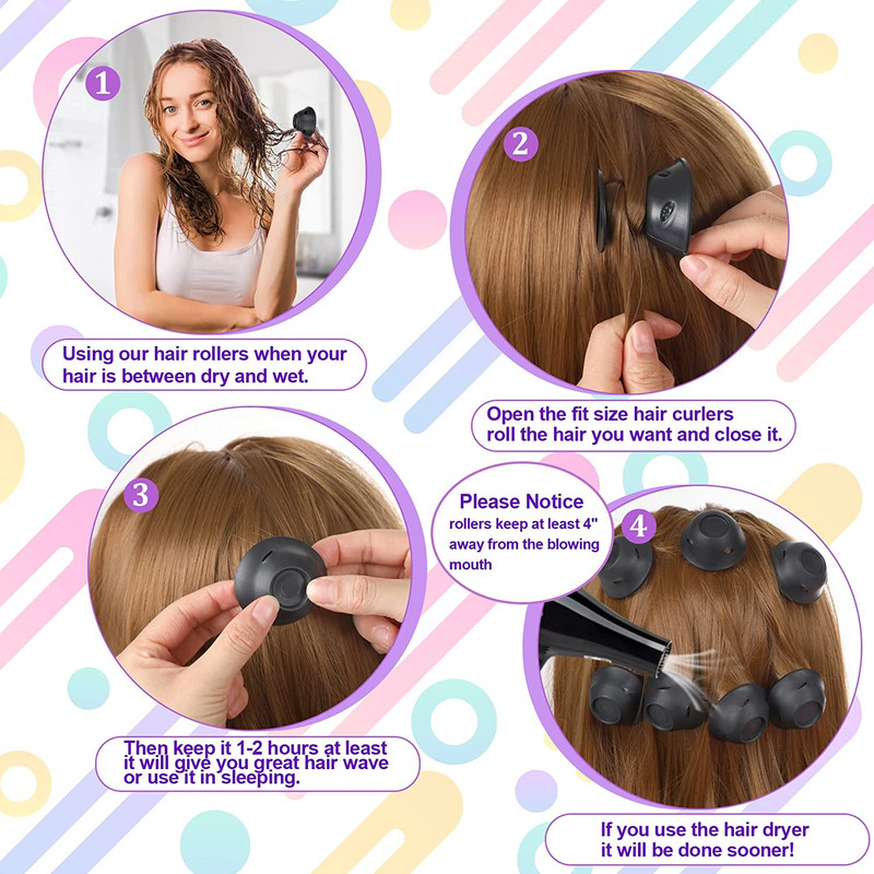 Mekani silikonski uvijači za kosu od 40 komada Čarobni uvijači za kosu s vrećicama Bez zagrijavanja Ne ozljeđuju Kosilice za kovrče Styling Djevojke Dame