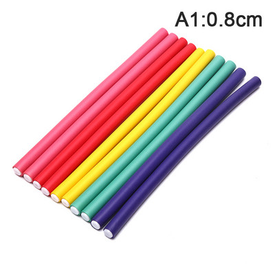 Elastīgs matu lokošanas stienis Matu ruļļi Padarīt mīkstas putas Bendy Twist cirtas DIY Rollers Veidošanas rīki 10gab (nejaušas krāsas)
