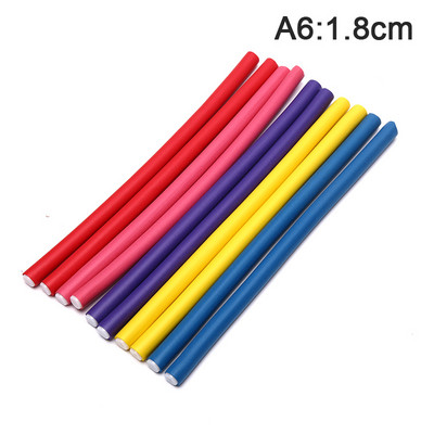 Elastīgs matu lokošanas stienis Matu ruļļi Padarīt mīkstas putas Bendy Twist cirtas DIY Rollers Veidošanas rīki 10gab (nejaušas krāsas)