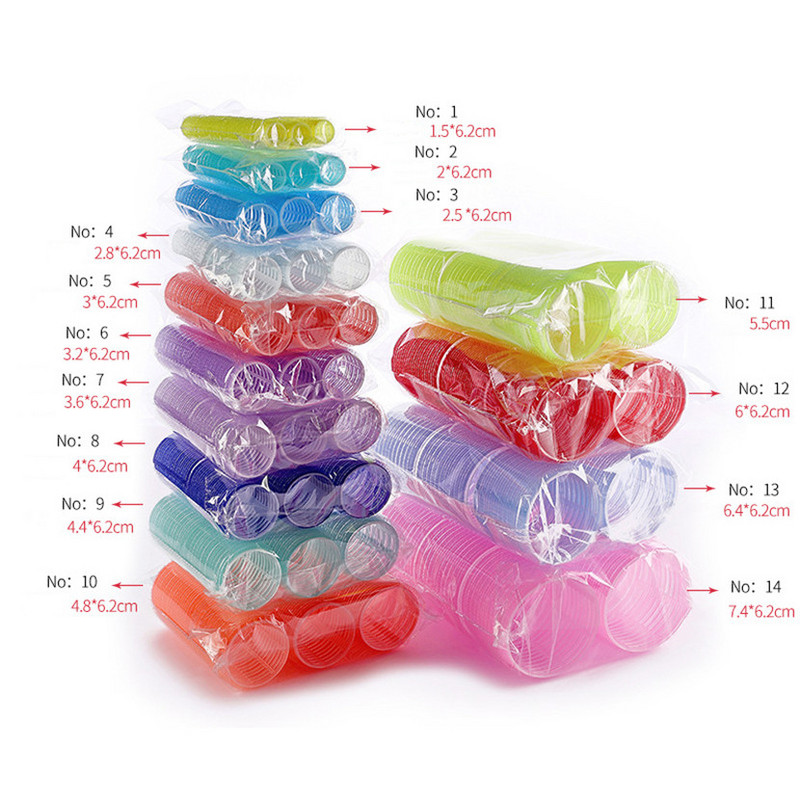 6gab 7 izmēra frizieru mājas lietošanai matu ruļļi DIY Magic lieli pašlīmējošie matu ruļļi Veidošanas rullīšu ruļļu ruļļi skaistumkopšanas rīks