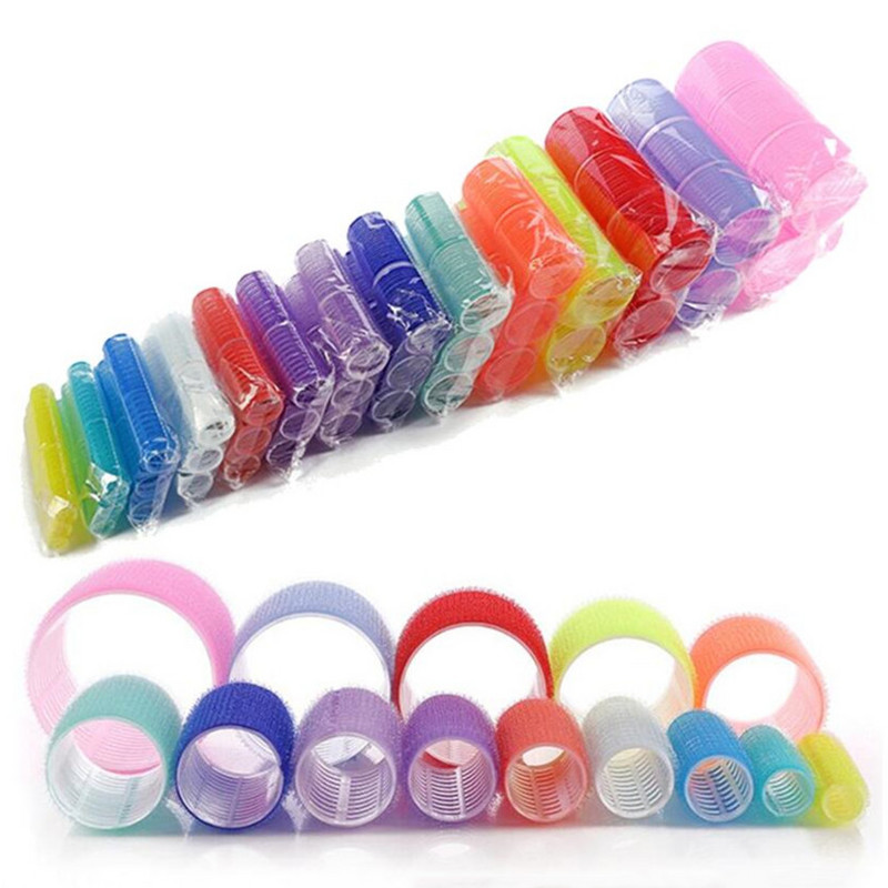 6gab 7 izmēra frizieru mājas lietošanai matu ruļļi DIY Magic lieli pašlīmējošie matu ruļļi Veidošanas rullīšu ruļļu ruļļi skaistumkopšanas rīks