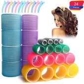 Σετ μπουκλών με μεγάλο Self Grip 24 τεμαχίων Lazy Magic Roller Hair No Heat Curling Εργαλεία styling χτενίσματος κομμωτηρίου με κλιπ