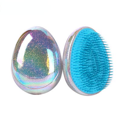 Egg Shape Glitter Antisztatikus Masszázs Hajkefe Tangle Straight Hair Brush Csomósodásgátló Hajsimító Fésű formázó eszközök