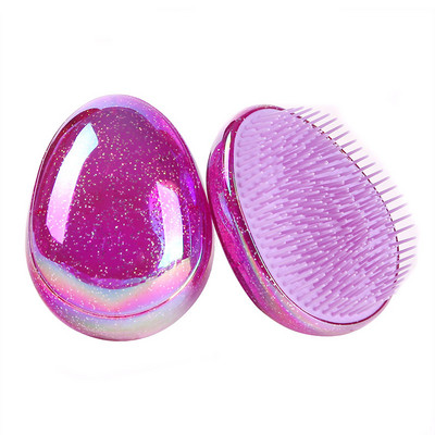Egg Shape Glitter Antisztatikus Masszázs Hajkefe Tangle Straight Hair Brush Csomósodásgátló Hajsimító Fésű formázó eszközök