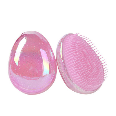 Egg Shape Glitter Antisztatikus Masszázs Hajkefe Tangle Straight Hair Brush Csomósodásgátló Hajsimító Fésű formázó eszközök