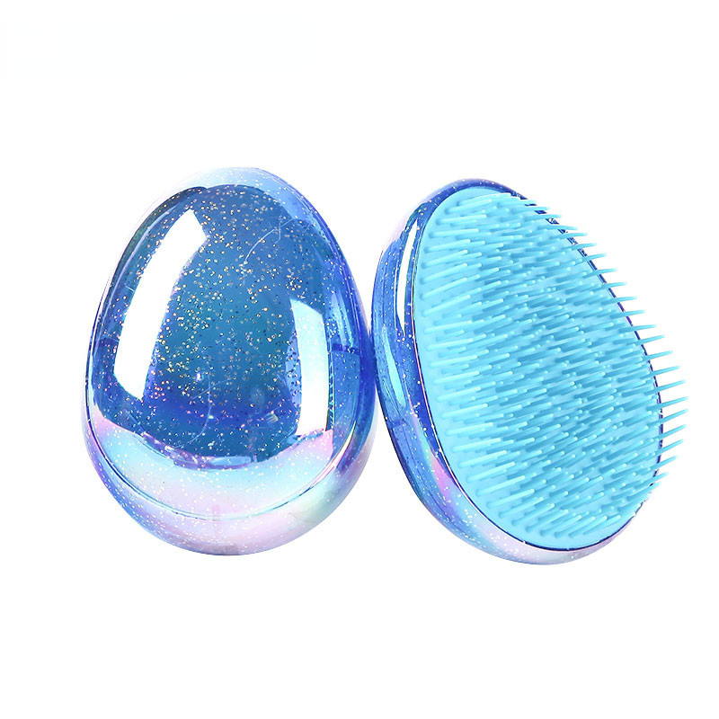 Egg Shape Glitter Antisztatikus Masszázs Hajkefe Tangle Straight Hair Brush Csomósodásgátló Hajsimító Fésű formázó eszközök