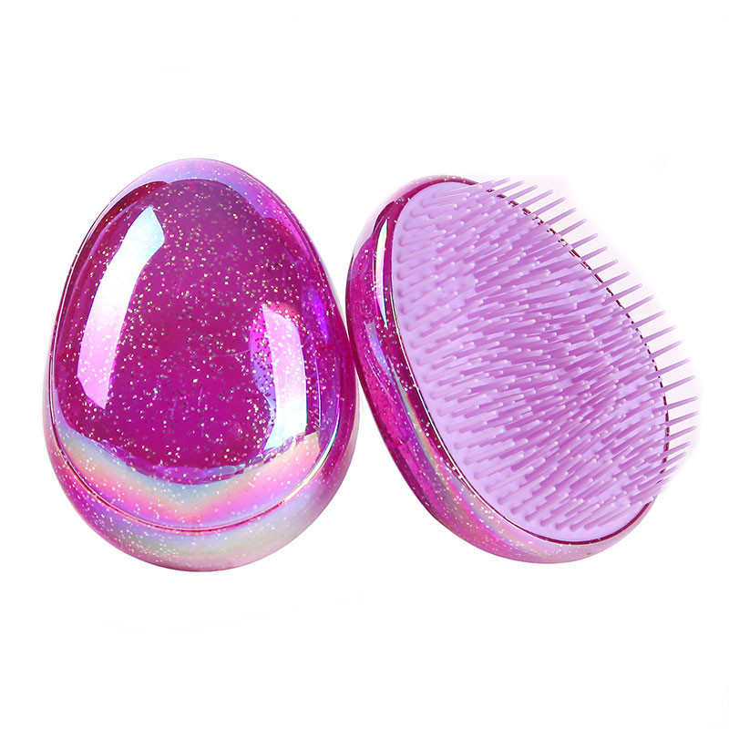 Egg Shape Glitter Antisztatikus Masszázs Hajkefe Tangle Straight Hair Brush Csomósodásgátló Hajsimító Fésű formázó eszközök