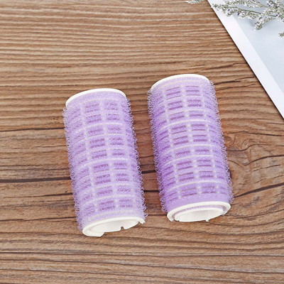 2kom/pakiranje Ružičasto ljubičasti plastični valjak za šiške, praktični lijeni samoljepljivi uvijač za kosu, korejski prijenosni umjetni artefakt za oblikovanje šiški