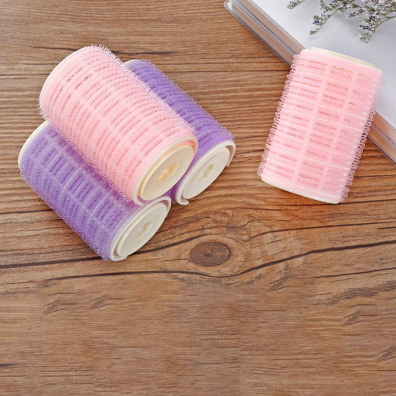 2kom/pakiranje Ružičasto ljubičasti plastični valjak za šiške, praktični lijeni samoljepljivi uvijač za kosu, korejski prijenosni umjetni artefakt za oblikovanje šiški