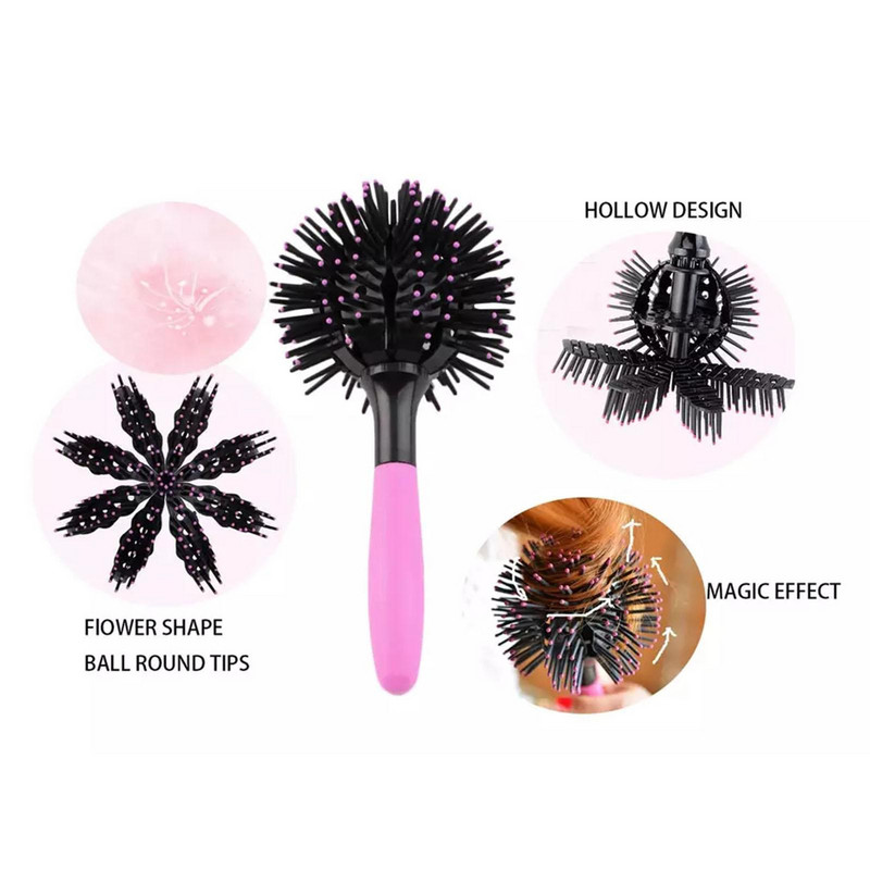 ÚJ Hot Japan 3D Bomb Curl Hajkefe Ball Styling Gömb alakú Masszázs Fésű Detangling Hőálló Hajfésű