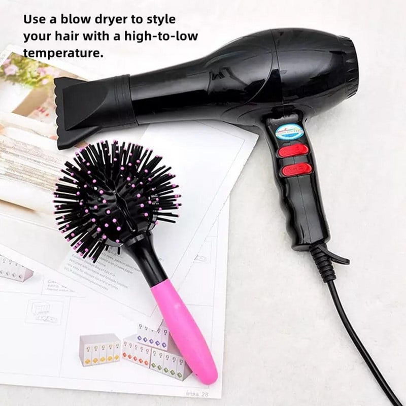 ÚJ Hot Japan 3D Bomb Curl Hajkefe Ball Styling Gömb alakú Masszázs Fésű Detangling Hőálló Hajfésű