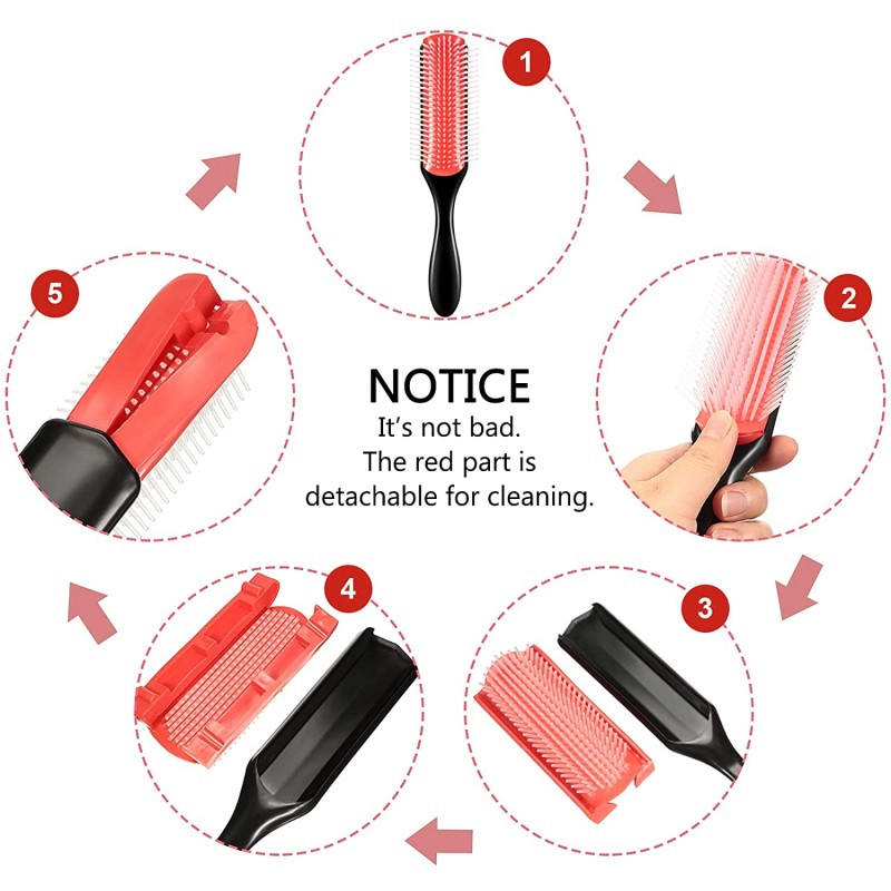 Četka za kovrčavu kosu za raščešljavanje u 9 redova Denman Četka za raščešljavanje kose Masažer za vlasište Ravni češalj za mokru kosu Alati za oblikovanje kose