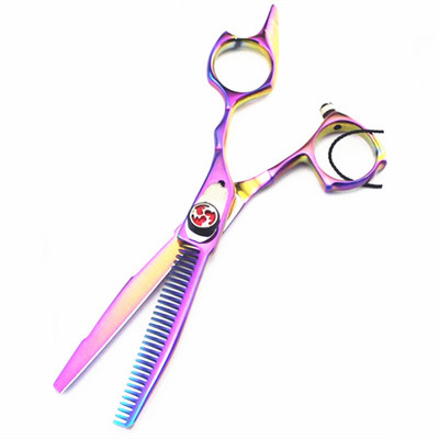 Foarfece de păr curcubeu de 5,5 inci profesionale de lux Japonia 440c pentru tăierea frizerului salon de coafură foarfece de subțiere foarfece de coafură