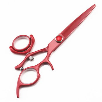 професионална япония 440c 6 инча червена ножица за коса Fly Rotate ножици за подстригване бръснар makas ножици за подстригване фризьорски ножици
