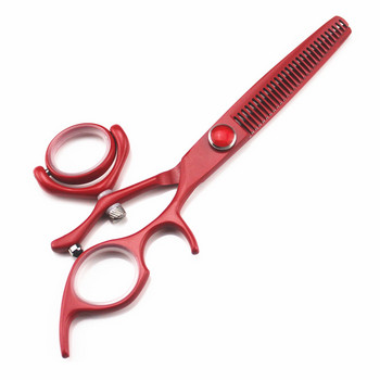 професионална япония 440c 6 инча червена ножица за коса Fly Rotate ножици за подстригване бръснар makas ножици за подстригване фризьорски ножици