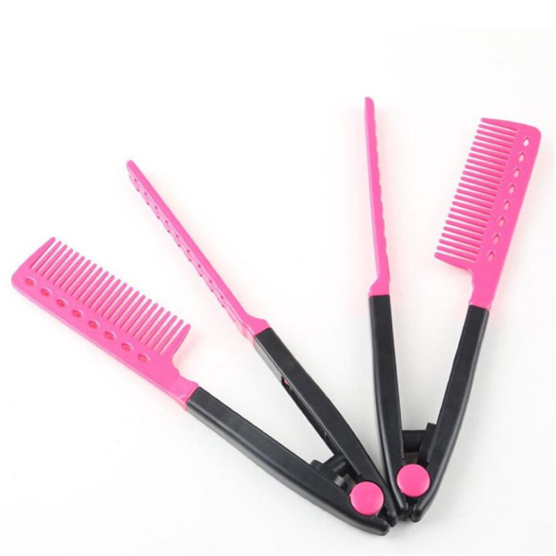 V tipo plaunamos sulankstomos plaukų tiesinimo šukos „pasidaryk pats“ salono kirpyklų šepečių formavimo įrankių priedai