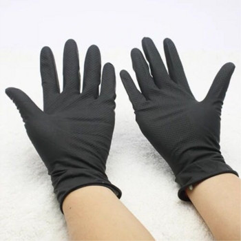 1 чифт гумени ръкавици с по-дебел косъм Ръкавици за техници, издръжливи противоплъзгащи се ръкавици, аксесоар за бръснар, Инструменти за оформяне на косата Черни ръкавици