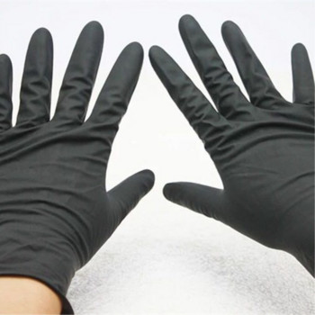1 чифт гумени ръкавици с по-дебел косъм Ръкавици за техници, издръжливи противоплъзгащи се ръкавици, аксесоар за бръснар, Инструменти за оформяне на косата Черни ръкавици