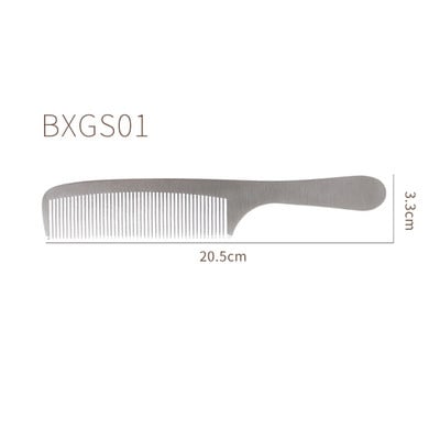 Visokokvalitetni nehrđajući čelik, srebrni metalni češalj za brijanje, frizerski salon, češalj za šišanje za muškarce i žene