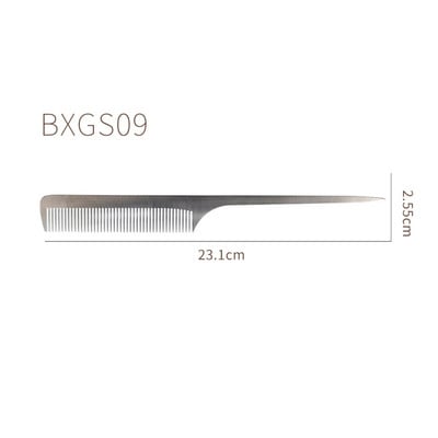 Visokokvalitetni nehrđajući čelik, srebrni metalni češalj za brijanje, frizerski salon, češalj za šišanje za muškarce i žene