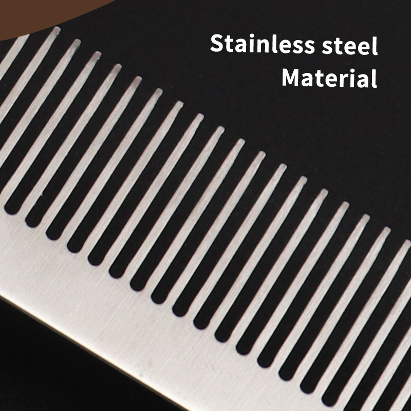 Visokokvalitetni nehrđajući čelik, srebrni metalni češalj za brijanje, frizerski salon, češalj za šišanje za muškarce i žene