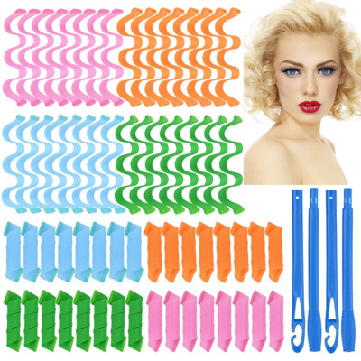 12 buc. Bigudiuri de păr fără căldură Magic Wave Formers Role de păr în spirală Bigudiuri ondulate Femei Roller de coafură Instrumente de coafat