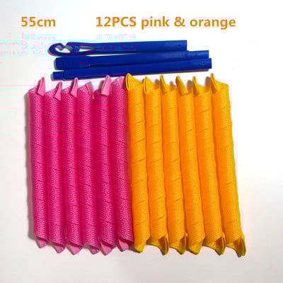 55 cm pārnēsājams maģiskais ruļļi DIY matu ruļļi spirālveida apaļas cirtas Wave Former bez karstuma ruļļi sievietēm un meitenēm