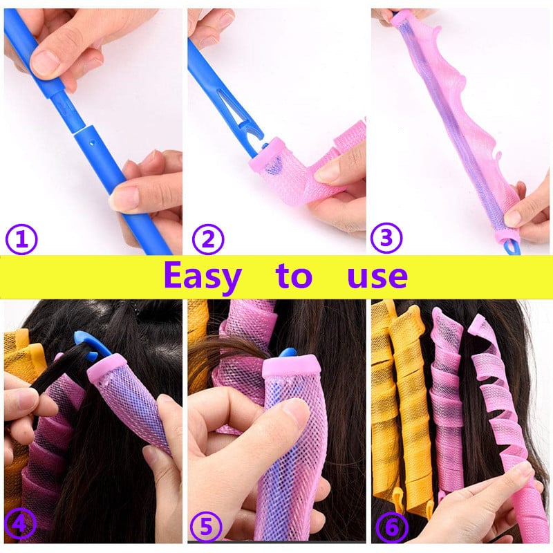 55 cm pārnēsājams maģiskais ruļļi DIY matu ruļļi spirālveida apaļas cirtas Wave Former bez karstuma ruļļi sievietēm un meitenēm