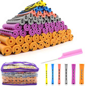 Perm strypai ir 120 vienetų 5 dydžių plaukų voleliai su šaltų bangų plaukų strypais plaukų suktukas moterims ilgiems trumpiems plaukams „pasidaryk pats“ formavimo įrankiai