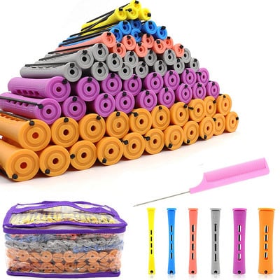 Perm strypai ir 120 vienetų 5 dydžių plaukų voleliai su šaltų bangų plaukų strypais plaukų suktukas moterims ilgiems trumpiems plaukams „pasidaryk pats“ formavimo įrankiai