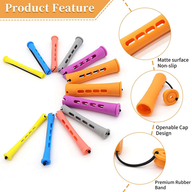 Perm strypai ir 120 vienetų 5 dydžių plaukų voleliai su šaltų bangų plaukų strypais plaukų suktukas moterims ilgiems trumpiems plaukams „pasidaryk pats“ formavimo įrankiai